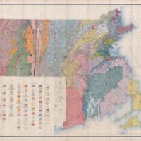 Vintage geologic map of Massachusetts. Zooming into the Cambridge area, one will see the light blue color that represents Cambridge slate, AKA hard gray Argillite.