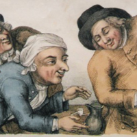This painting depicts early American drinking culture. Even though those pictured aren't Harvard students, we can imagine that they would have been similarly pleased to be imbibing some forbidden wine during off time from their studies.