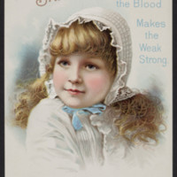 Children and pregnant mothers were often included on trade cards to signal the family-wide appropriateness of sarsaparilla. Images of youth enhanced the perception of longevity offered by patent medicine.