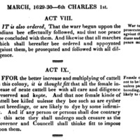 Virginia Cow Law, 1629