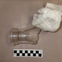 Colorless Glass Milk Bottle Fragment