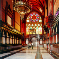 Memorial Hall was built to commemorate the lives of Harvard students and alumni who gave their lives to fight in the Civil War.