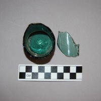 Top-down photograph of Carter's Ink Bottle fragments
