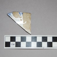 Blue Hand-painted Shell-edged Pearlware Plate Sherd