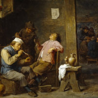 A 17th Century Tavern by David Teniers entitled "Smokers and Drinkers" (1660).