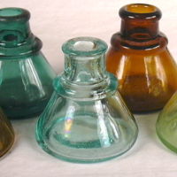 Cone shaped ink bottles from the 1880-1910 era
