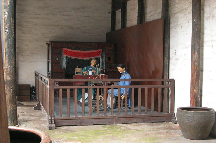 Zhuge Qi studying in the night supervised by his mother Zhuge Qi studying in the night supervised by his mother