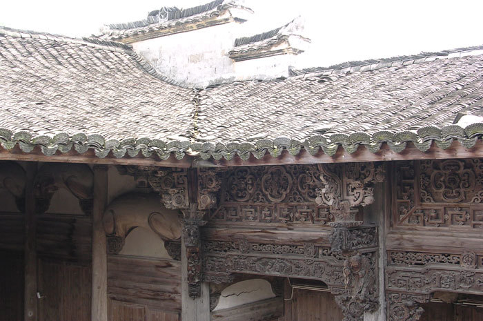 picture of side wall from main hall scaffolding