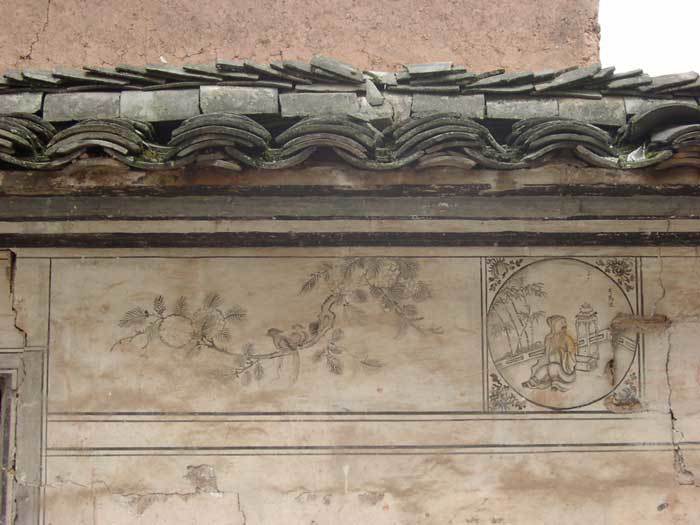 Painting on the back wall.landscape and a literatus