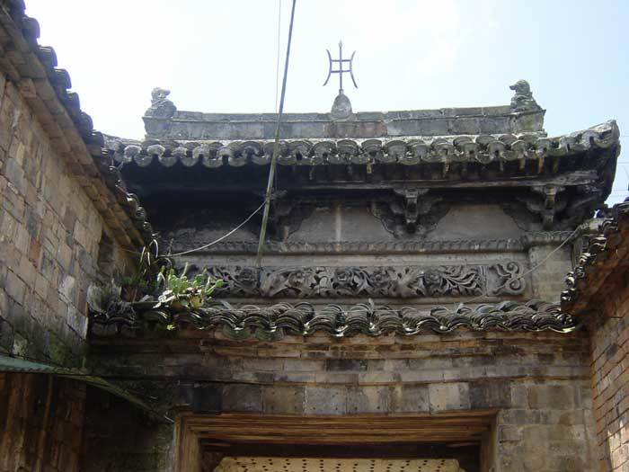 Main gate -- looking south toward the pond from inside