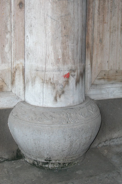 The third column base on the left side of the main hall. The third column base on the left side of the main hall.
