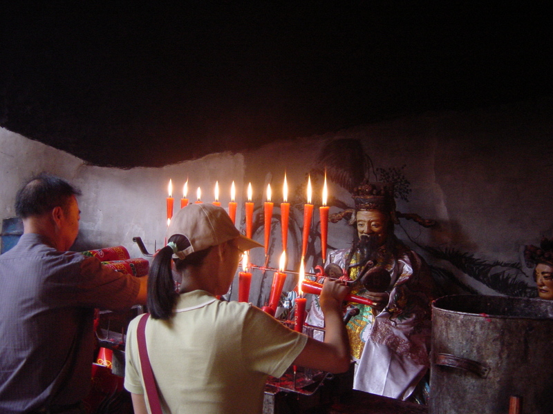 Deity on the left-hand side of the hall