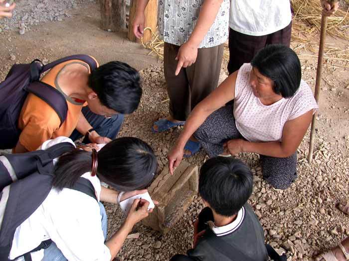 Villagers showing the interviewers a stone incense burner dated 1569, excavated in the site when restoring Temple of Lord Yang Villagers showing the interviewers a stone incense burner dated 1569, excavated in the site when restoring Temple of Lord Yang