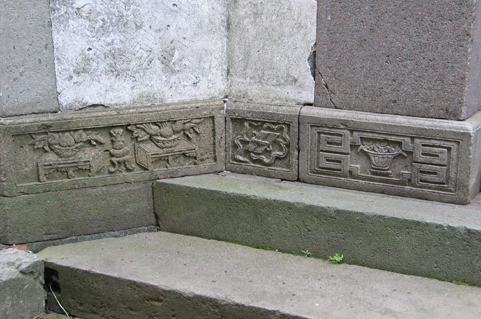 stonework at entrance