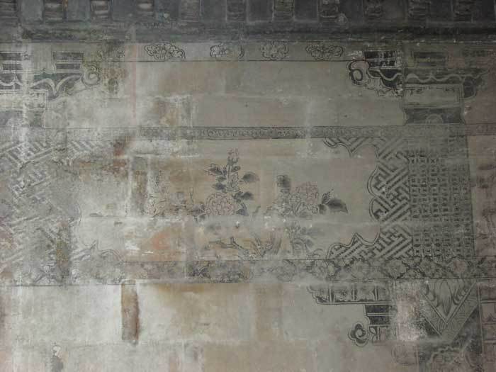 Painting on the far right-hand side of the front gate-peony