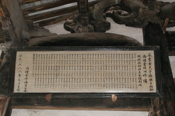 List of the donors for the renovation in 1988 List of the donors for the renovation in 1988