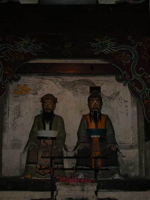 Statues on the near right-hand side of the main hall