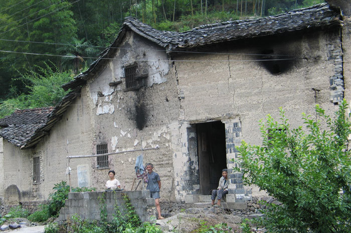 house with elderly villagers