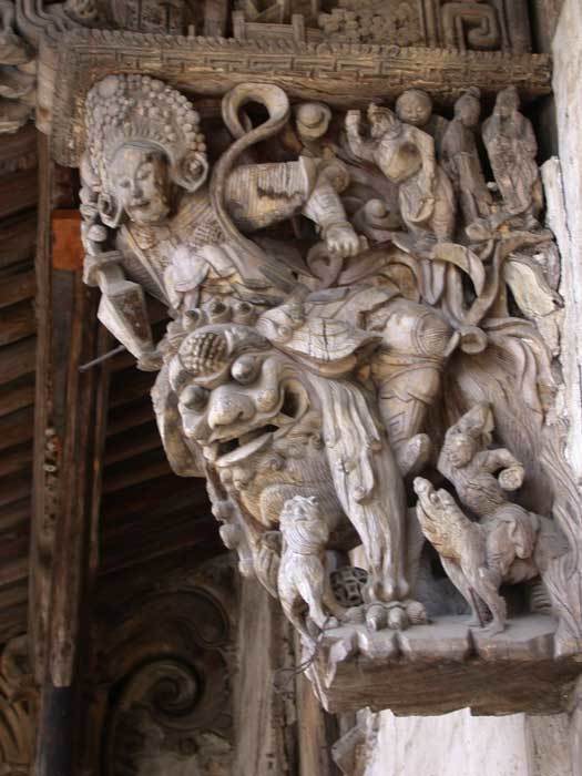 Former landlord`s house with carving details