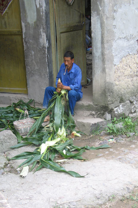 man with corn