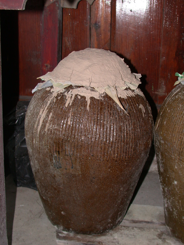Wine jar with sealing mud Wine jar with sealing mud