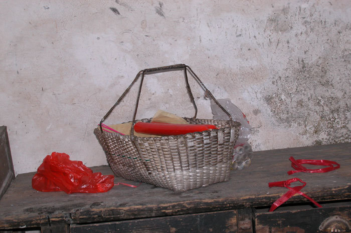 paraphernalia on table for funeral