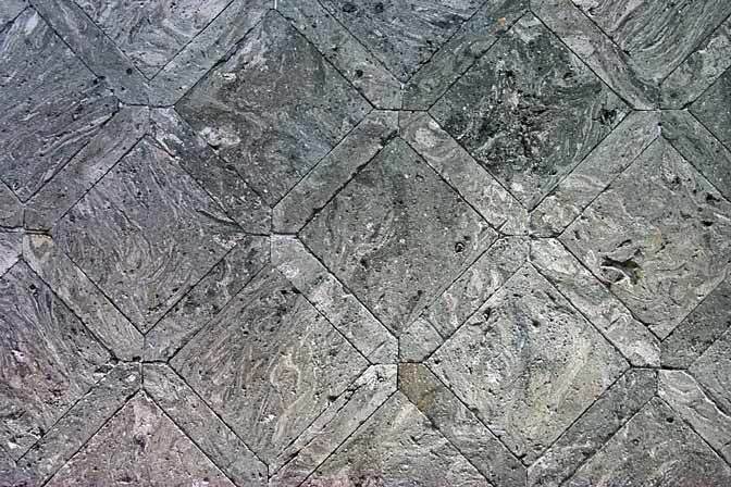 Closeup of the stone wall