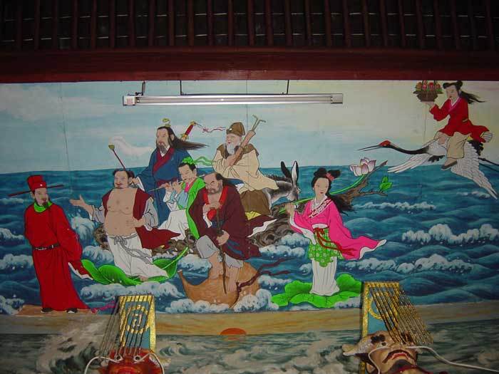 Painting depicting.eight Immortals crossing the sea Painting depicting.eight Immortals crossing the sea