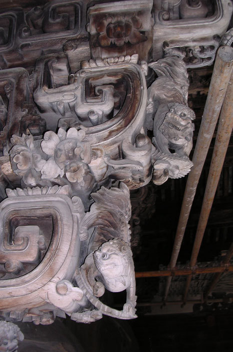 detail of bracket carving, front hall  second