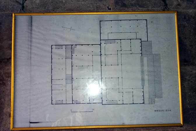 Blueprint of the hall, the second floor