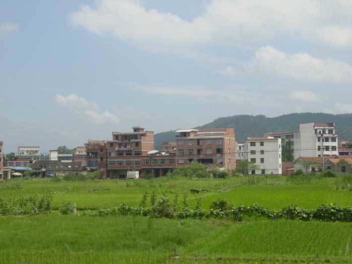 Overview from shrine of old and new homes--looking right