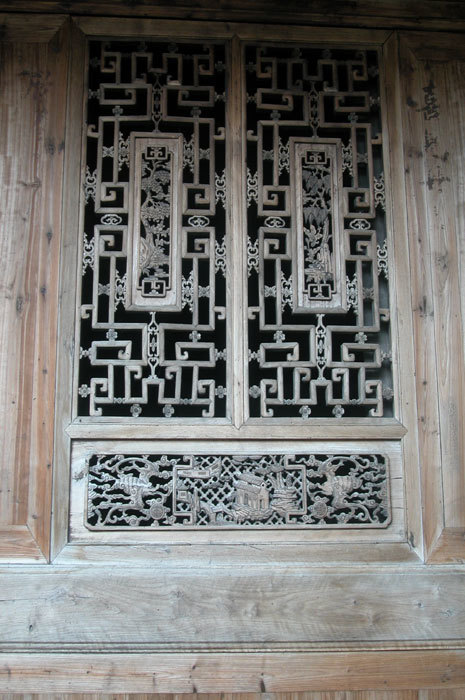 Detail of window grille, right side room