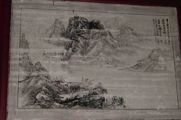 A landscape painting on the left-hand side wall A landscape painting on the left-hand side wall