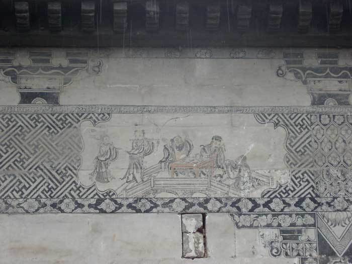 Painting on the near left-hand side of the front gate-asking for longevity