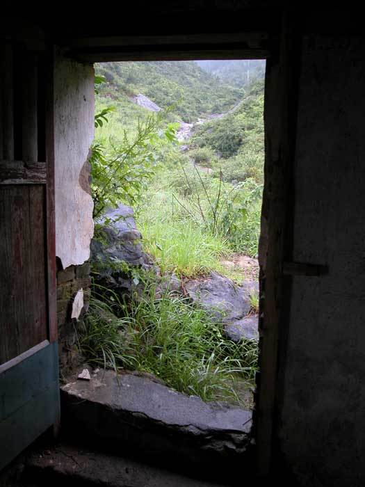View of the stream behind the temple