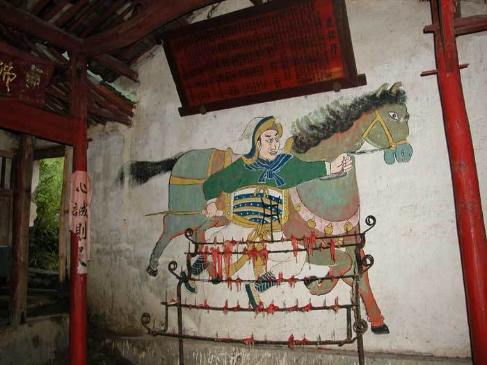 Paintings on the wall of the temple