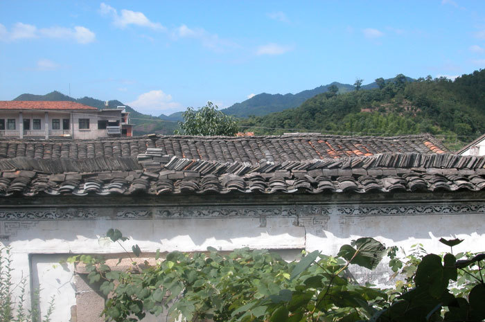 view from upper storey to mountain