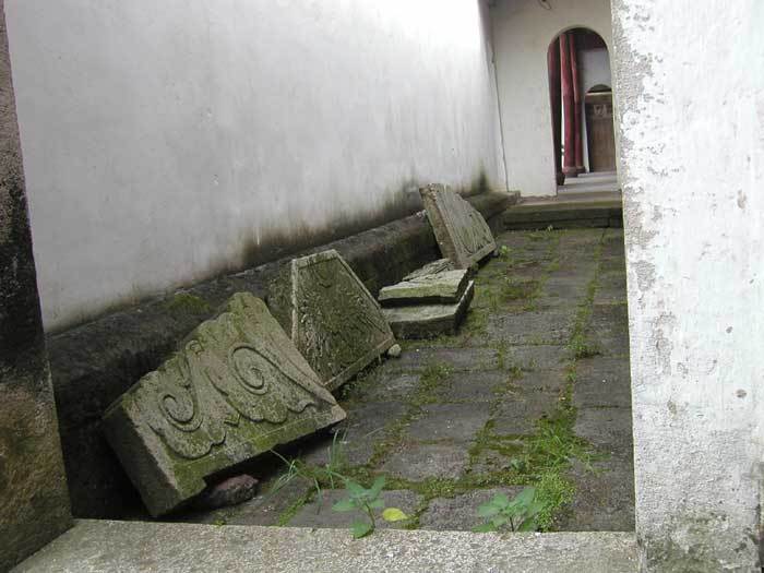 Stone carvings exhibited in the west hall way-1
