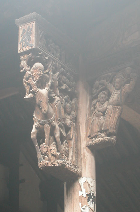 close up of bracket - man on deer