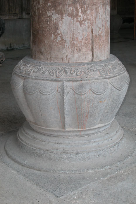 The second column base on the left side of the hall The second column base on the left side of the hall