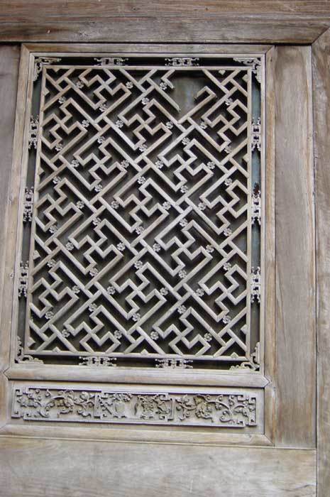 Lattice of a window on the left-hand side