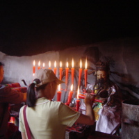 Deity on the left-hand side of the hall