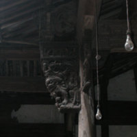 bracket and beam on left side of skywell