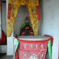 A god in the temple (far right)