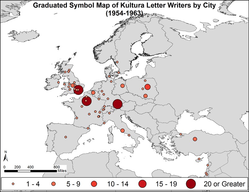 Letter Writers in Europe · Reading Kultura From a Distance · Mapping