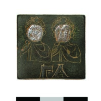 One ounce Weight with Busts of Two Emperors