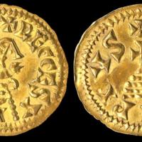 Gold Spanish-Visigothic tremissis (1/3 of a solidus) of the Visigothic King Recesvinth
