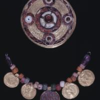 Frankish gold coin pendant with corrugate suspension loop; solidi of King Chlothar II (613-628 AD)