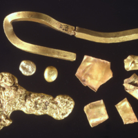 Ingot droplets (Late Bronze Age, 1550-1050 BCE, Gold, Cyprus, British Museum 1897,0401.533+)