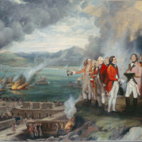 "General Eliott and his Officers observing the destruction of the Floating Batteries, Gibraltar, 14 September 1782", 1784